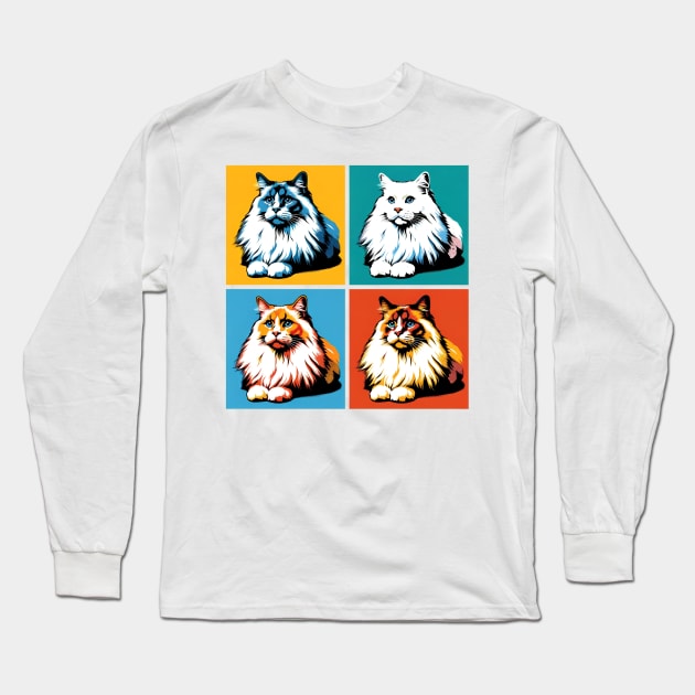 Turkish Van Pop Art - Cat Lovers Long Sleeve T-Shirt by PawPopArt